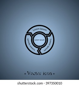 Circle arrows for infographic. Flat icon.