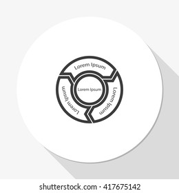 Circle arrows for infographic. Flat icon.