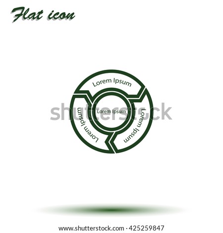 Circle arrows for infographic. Flat icon.