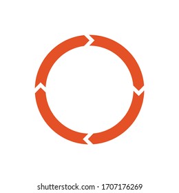 Circle Arrows For Infographic. Simple Flat 360 Diagram Icon.