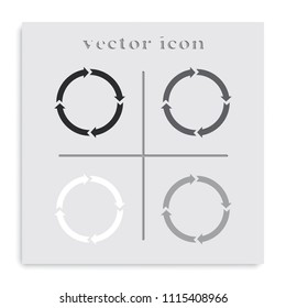Circle arrows for infographic step by step flat black and white vector icon.
