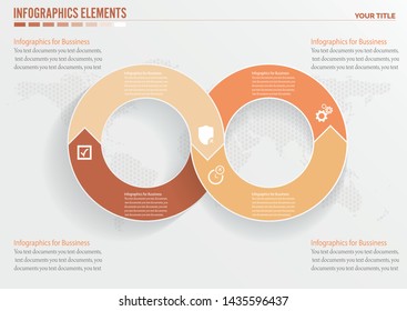 circle arrows for infographic. Template for cycling diagram, graph, presentation and round chart. Business concept with  4 options, parts, steps or processes. Abstract background.