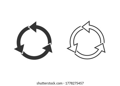 Las flechas de círculo infográficas de la plantilla gráficos circulares conjunto de iconos de línea. Vector