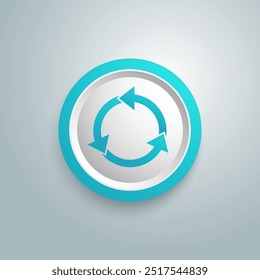 Circle arrows infographic template pie charts. Vector blue button icon