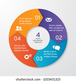 Circle arrows for infographics. Template for cycle diagram, options, graph, web design, presentation and round chart. Business concept with 4 steps. Abstract background. Vector illustration.