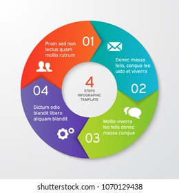 Circle arrows for infographics. Template for cycle diagram, options, graph, web design, presentation and round chart. Business concept with 4 steps. Abstract background. Vector illustration.