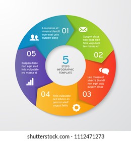 Flechas de círculo para infografías. Plantilla para diagrama de ciclo, opciones, gráfico, diseño web, presentación y gráfico circular. Concepto de negocio con 6 pasos.Antecedentes abstractos. Ilustración vectorial.