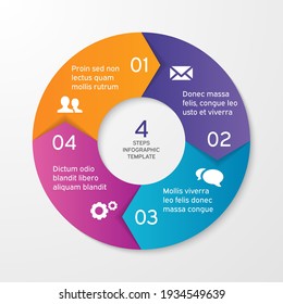 Circle arrows for infographics. Template for cycle diagram, options, graph, web design, presentation and round chart. Business concept with 3 steps. Abstract background. Vector illustration.