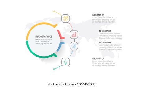 Circle arrows infographics. Template for diagram, graph, presentation and chart. Business concept with 4 options, parts, steps or processes.