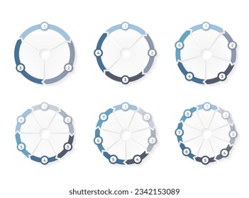 Circle arrows with numbers, infographics templates for circle diagrams, vector eps10 illustration