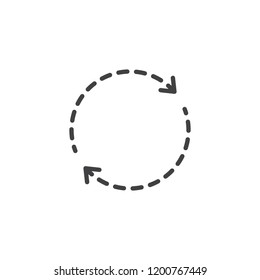 Circle arrows outline icon. linear style sign for mobile concept and web design. Circular arrows simple line vector icon. Symbol, logo illustration. Pixel perfect vector graphics