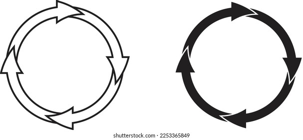 circle arrows, Reload arros Icon Vector illustration on white background. circle arrows, Reload arros Icon Flat design style, Flat symbol Vector illustration. vector icon for apps, websites, and logos