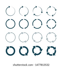 Circle Arrows. Right Round Arrows Right Pointing Symbols Vector Icon Collection