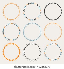 Circle arrows set for info-graphic. Template for diagram and presentation. Business concept. Vector illustration.