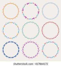Circle arrows set for info-graphic. Template for diagram and presentation. Business concept. Vector illustration.