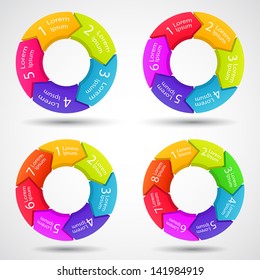 Circle Arrows Set For Your Info Graphic