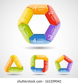 Circle arrows set for your info graphic (info graphic)