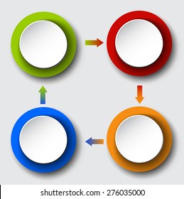 Circle arrows set for your info graphic on a white background