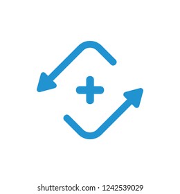 circle arrows target symbol logo vector