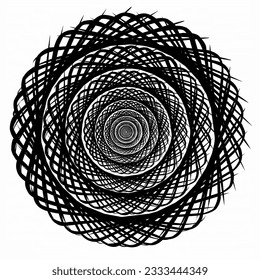 Circle art black line, circle design art isolated on white backgroun