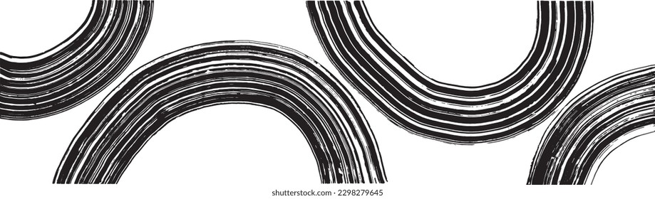 circle art. brush stroke illustration.
