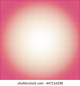 Circle Art. PInk halftone dots in circle form