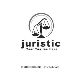 círculo arte escala justicia logo icono símbolo diseño plantilla ilustración inspiración