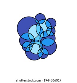 circle art work in blue color