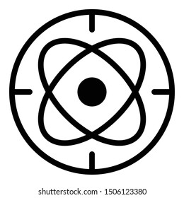 Circle atom alchemy icon. Outline circle atom alchemy vector icon for web design isolated on white background