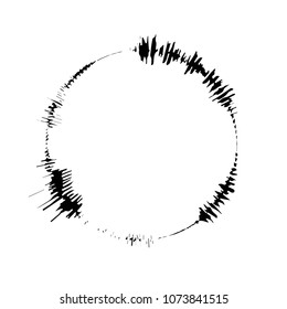 Circle audio wave "Happy mother day I Love You". Vector circular scribble doodle round circle for message note mark design element. Graffiti bubble or ball draft illustration.