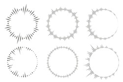 Circle Audio Waves. Circular Music Sound Equalizer. Abstract Radial Radio And Voice Volume Symbol. Vector Illustration.