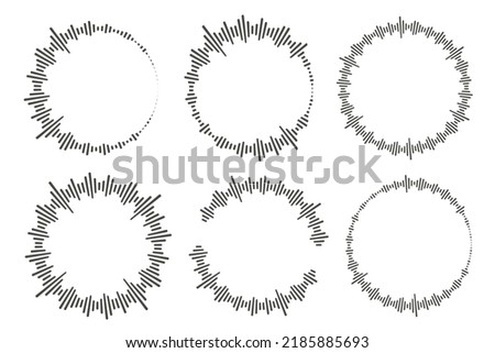 Circle audio waves. Circular music sound equalizer. Abstract radial radio and voice volume symbol. Vector illustration.