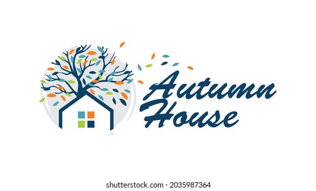 a circle autumn house logo