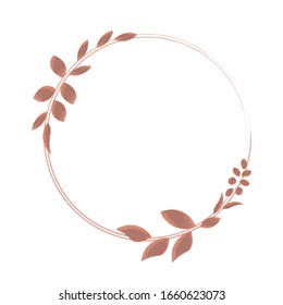 Circle autumn leaves frame isolated. Vector image