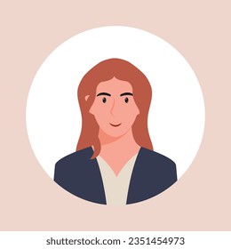 Circle the avatar with the portrait women of various races and hairstyles. Collection of user profiles. Round icon with happy smiling human. Colorful flat vector illustration.