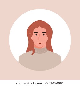 Circle the avatar with the portrait women of various races and hairstyles. Collection of user profiles. Round icon with happy smiling human. Colorful flat vector illustration.