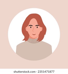 Circle the avatar with the portrait women of various races and hairstyles. Collection of user profiles. Round icon with happy smiling human. Colorful flat vector illustration.