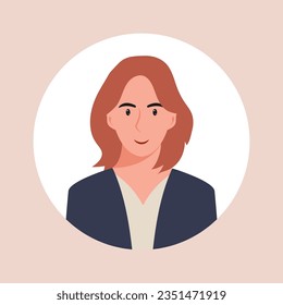 Circle the avatar with the portrait women of various races and hairstyles. Collection of user profiles. Round icon with happy smiling human. Colorful flat vector illustration.