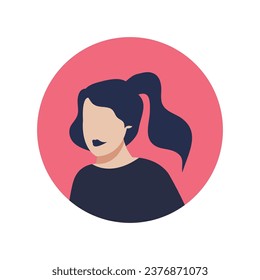Circle the avatar with the portrait women of various races and hairstyles. Collection of user profiles. Round icon with happy smiling human.