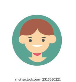 Circle avatars with young people's faces. Portraits of diverse men and women. Set of user profiles. Round icons with happy smiling humans. Colored flat vector illustration