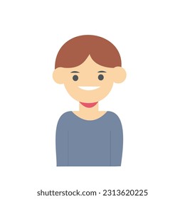 Circle avatars with young people's faces. Portraits of diverse men and women. Set of user profiles. Round icons with happy smiling humans. Colored flat vector illustration