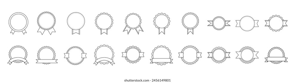 Circle Award Badge Logo Design Element Vector Set Illustration. Shape Badge 