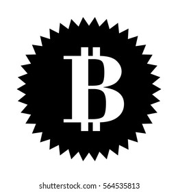 circle with b of bitcoin currency over white background. vector illustration 