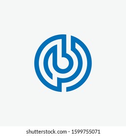 Circle B Logo Letter - Outline Spiral B Logo Letter