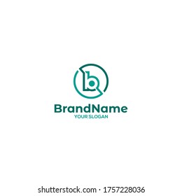 Circle b Lowercase Logo Design Vector
