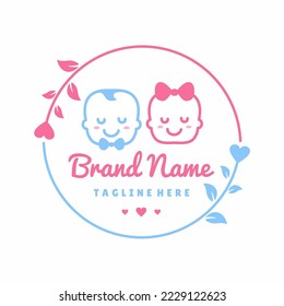 Circle Baby Shop Logo Design Vector