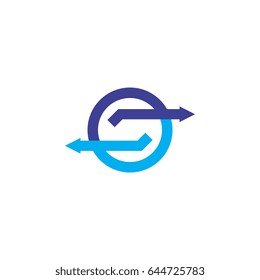 Circle with back and forth arrow logo design vector