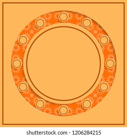 Circle background, abstract realistic layered papercut decoration. 3d Backdrop vector illustration. Cover layout template. Material design concept