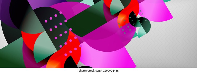 Circle Hintergrund abstrakt. Trendformen Zusammensetzung. Vektorgrafik
