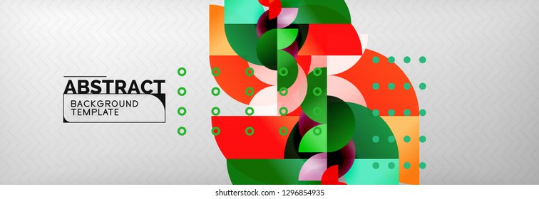 Resumo do plano de fundo do círculo. Composição de formas na moda. Ilustração vetorial